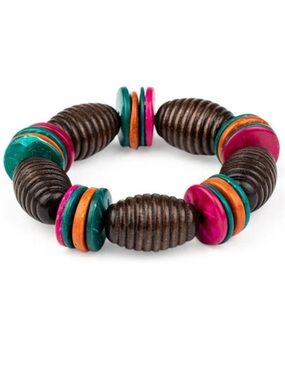 🧜🏻‍♀️🏝️🧜  “CARIBBEAN CASTAWAY”  MULTI WOOD BRACELET ~ PAPARAZZI❗️ 🧜🏻‍♀️🏝️🧜